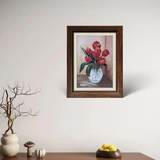 Piros tulipáncsokor